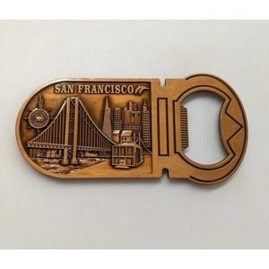 San Francisco bottle opener magnet golden gate tram cable car